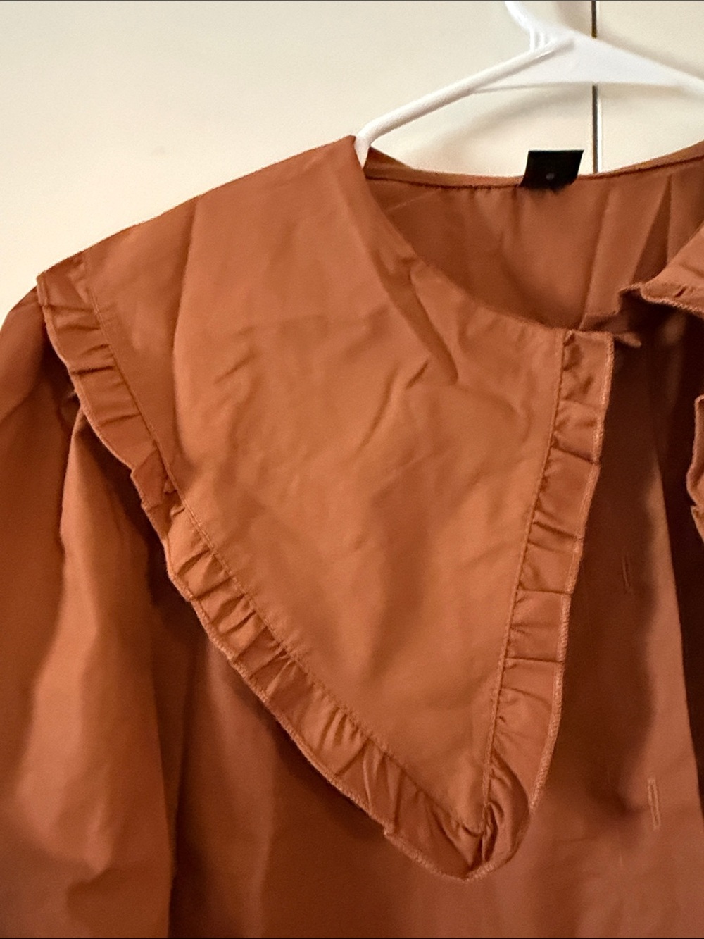 SHEIN Rust Ruffled Collar Blouse - Picture 6 of 6